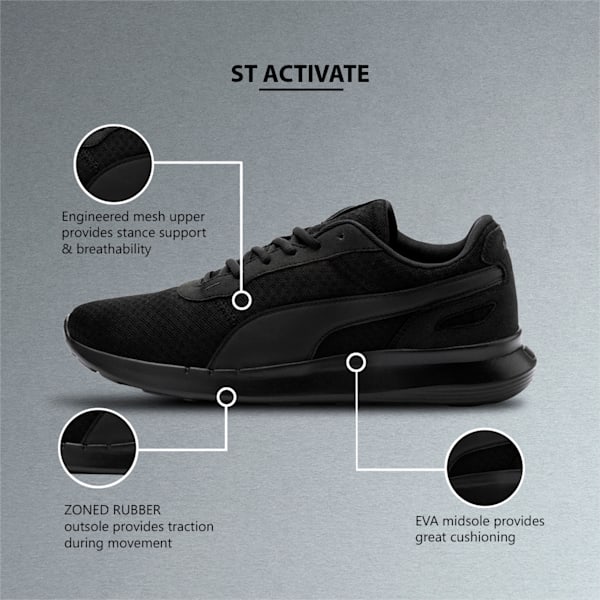 ST Activate Unisex Sneakers, Puma Black-Puma Black