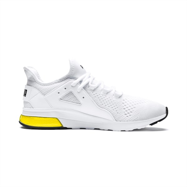 Electron Street Eng Mesh Men's Sneakers, Puma White-Puma Black-Blazing Yellow, extralarge