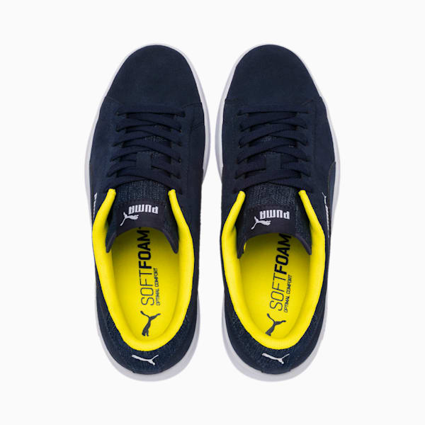 PUMA Smash v2 Denim Sneakers JR, Peacoat-Puma White-Blazing Yellow, extralarge