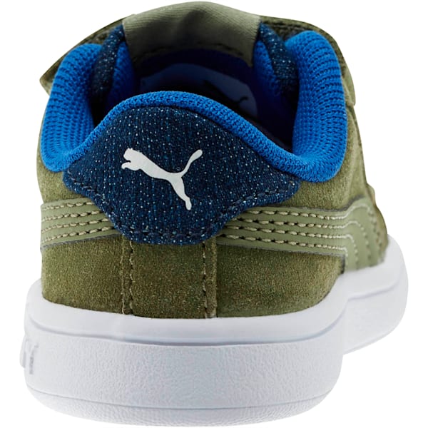 PUMA Smash v2 Denim AC Toddler Shoes, Olivine-Surf The Web-Puma White, extralarge