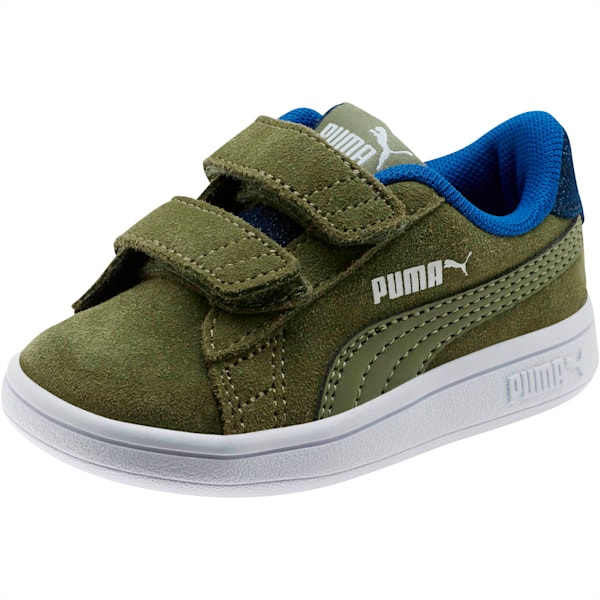 PUMA Smash v2 Denim AC Toddler Shoes, Olivine-Surf The Web-Puma White, extralarge