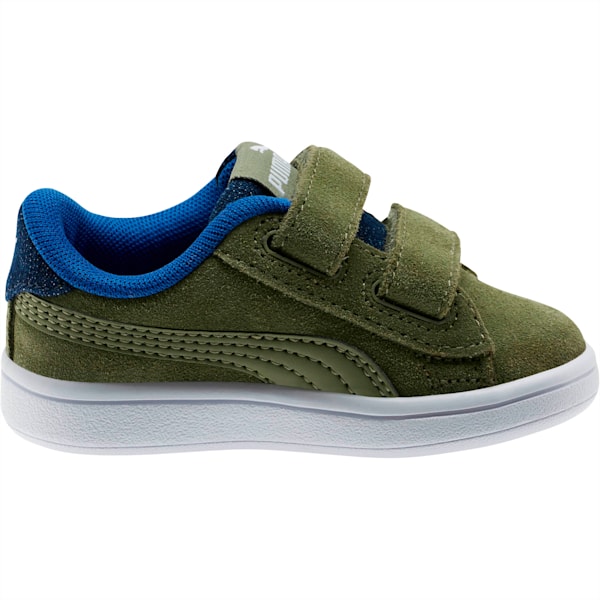 PUMA Smash v2 Denim AC Toddler Shoes, Olivine-Surf The Web-Puma White, extralarge