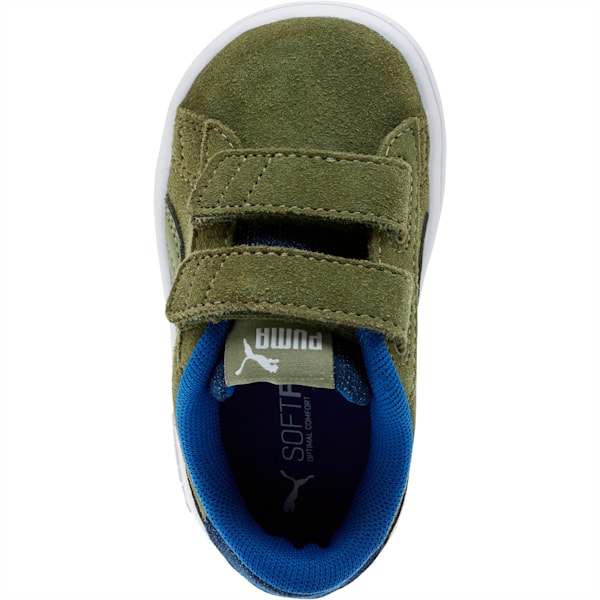 PUMA Smash v2 Denim AC Toddler Shoes, Olivine-Surf The Web-Puma White, extralarge