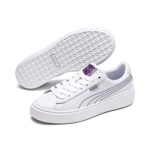 Basket Platform Twilight Women’s Sneakers, Puma White-Sweet Lavender, extralarge