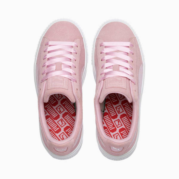 Suede Platform Galaxy Women's Sneakers, Pale Pink-Puma Silver, extralarge