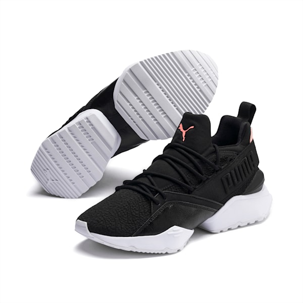 Muse Maia Bio Hacking Women’s Sneakers, Puma Black-Bright Peach, extralarge