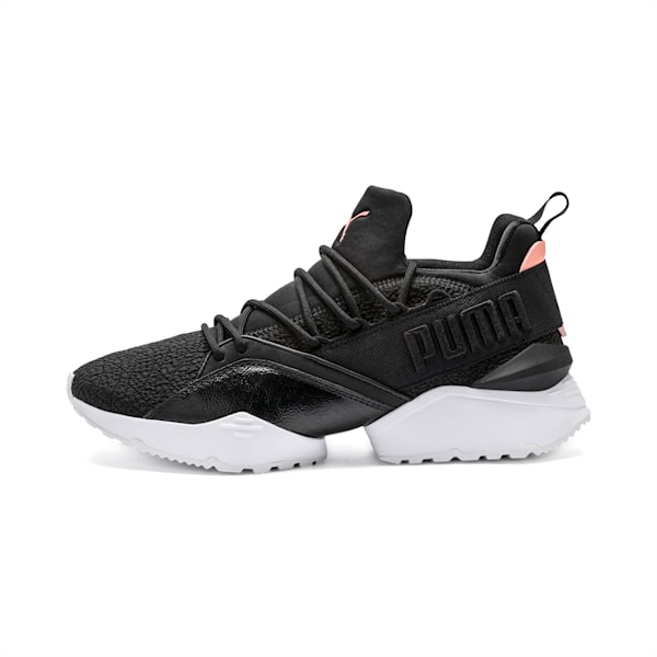 Muse Maia Bio Hacking Women’s Sneakers, Puma Black-Bright Peach, extralarge