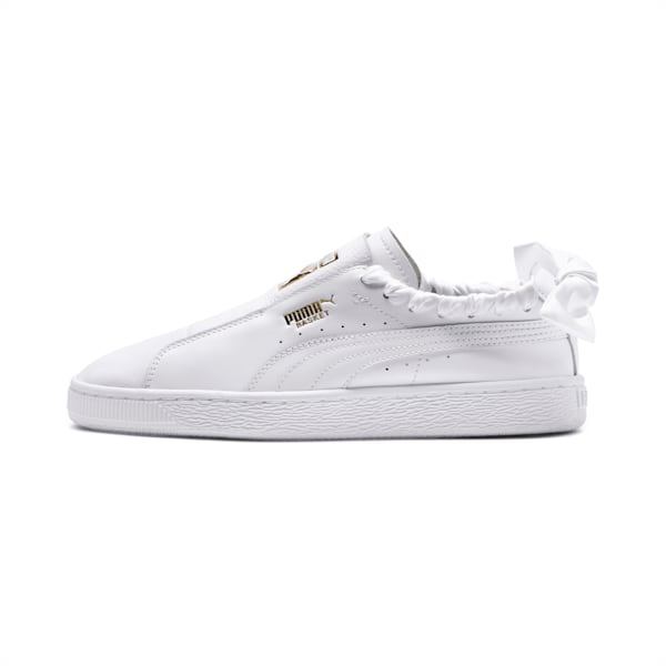 PUMA Basket Twist Women's Shoes, Puma White-Puma Team Gold, extralarge-IND