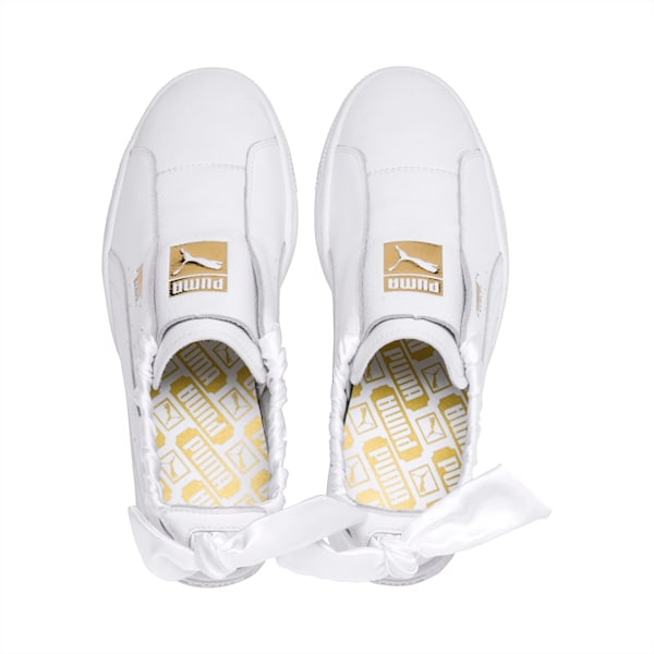 PUMA Basket Twist Women's Shoes, Puma White-Puma Team Gold, extralarge-IND