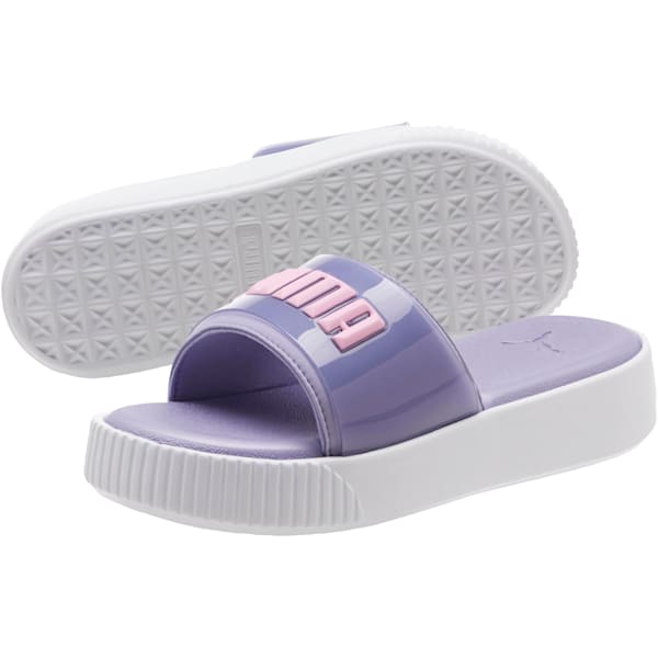 Platform Fashion Women’s Slides, Sweet Lavender-Puma White, extralarge