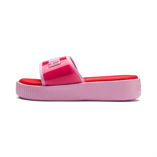 Platform Fashion Women’s Slides, Hibiscus -Pale Pink, extralarge