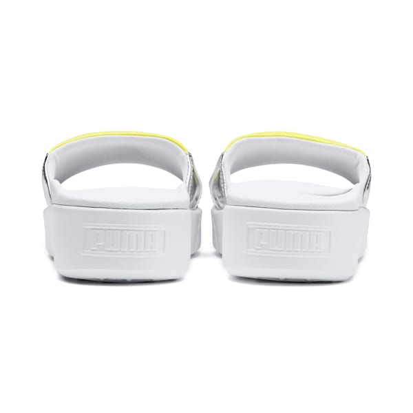 Platform Trailblazer Metallic Women’s Slides, Puma White-Puma Silver, extralarge