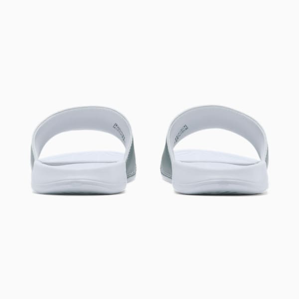 Popcat Reflective Slides, Puma Silver-Puma White, extralarge