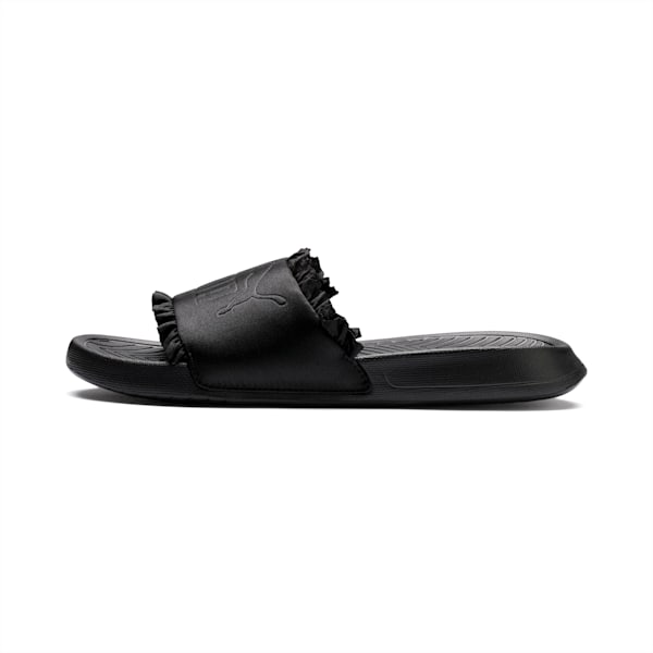 Popcat Silk Women’s Slides, Puma Black-Puma Black, extralarge