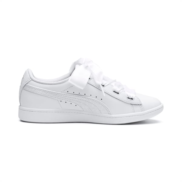 PUMA Vikky Ribbon Satin Sneakers JR, Puma White-Puma White, extralarge