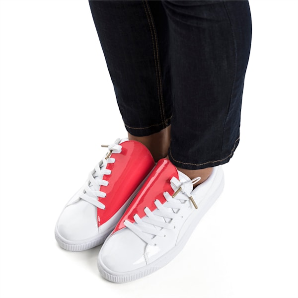 Basket Crush Women’s Sneakers, Puma White-Hibiscus, extralarge