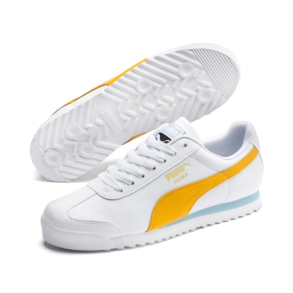 Roma Basic+ Sneakers, Puma White-Golden Rod, extralarge