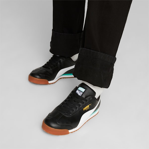 Tenis Roma Basic+, PUMA Black-PUMA White-Mint, extralarge