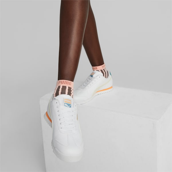 Zapatos deportivos Roma Basic+ para hombre, Pristine-PUMA White-Orange Peach