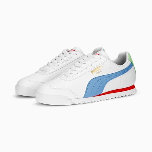 Zapatos deportivos Roma Basic+ para hombre, PUMA White-Day Dream-Spring Fern