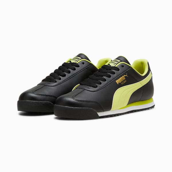 Roma Basic+ Sneakers, PUMA Black-Lime Sheen, extralarge