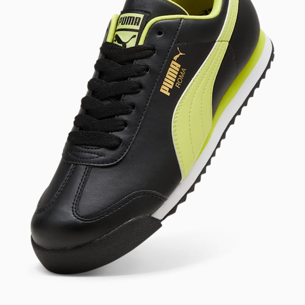 Roma Basic+ Sneakers, PUMA Black-Lime Sheen, extralarge