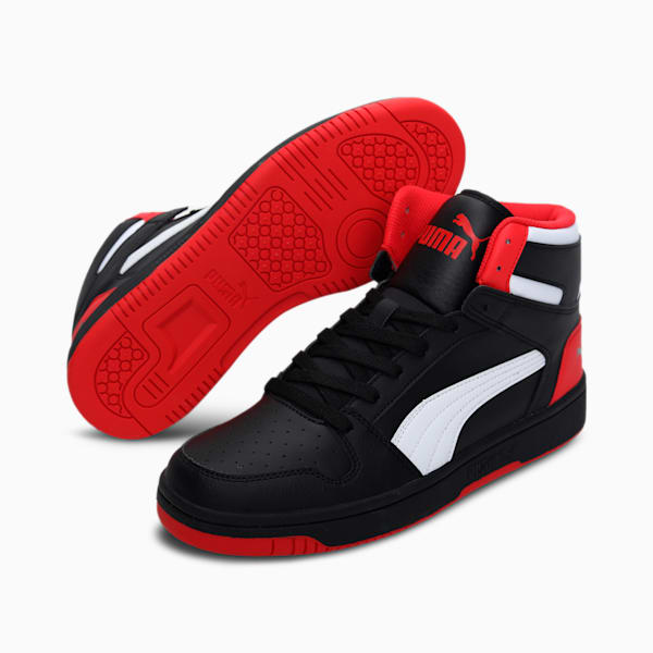 Rebound Lay Up Unisex Sneakers, Puma Black-Puma White-High Risk Red, extralarge-IND