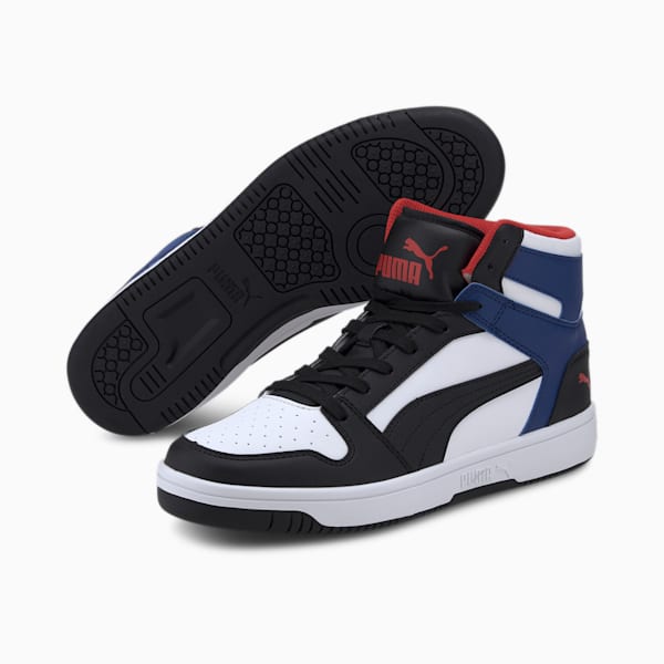 PUMA Rebound LayUp Sneakers, Puma White-Puma Black-Limoges-High Risk Red, extralarge