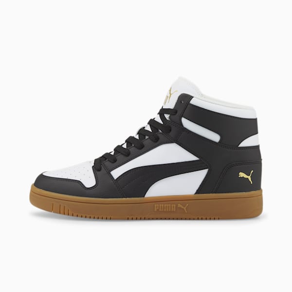 PUMA Rebound LayUp Sneakers, Puma White-Puma Black-Puma Team Gold, extralarge