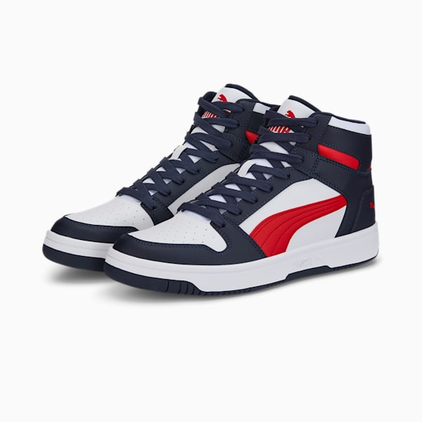 Rebound Lay Up Unisex Sneakers, Parisian Night-High Risk Red-Puma White, extralarge-IND