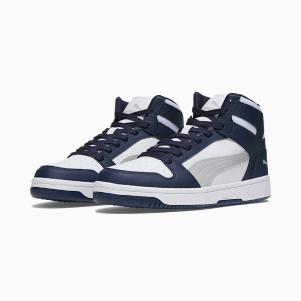 PUMA Rebound LayUp Sneakers, PUMA White-Ash Gray-PUMA Navy, extralarge