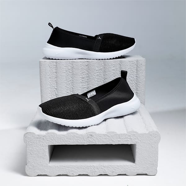 Adelina SoftFoam+ Women’s Ballerinas, Puma Black-Puma Silver, extralarge-IND