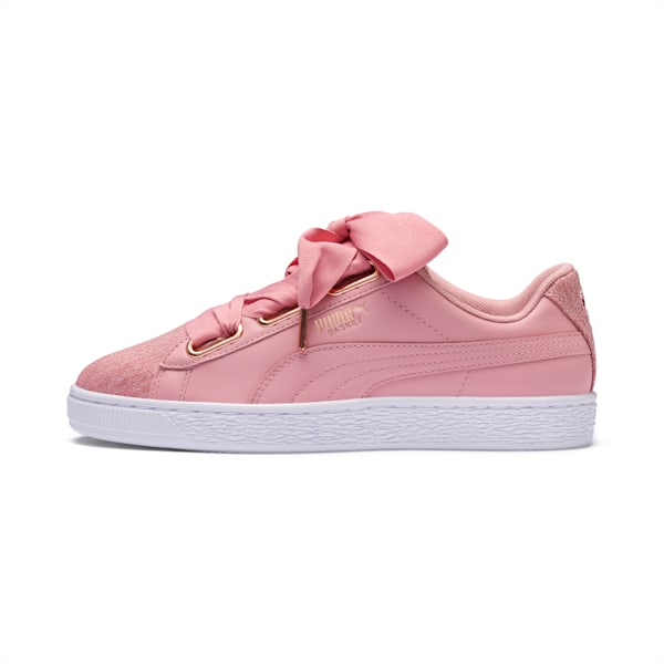 Basket Heart Woven Rose Women’s Sneakers, Bridal Rose-Puma White, extralarge