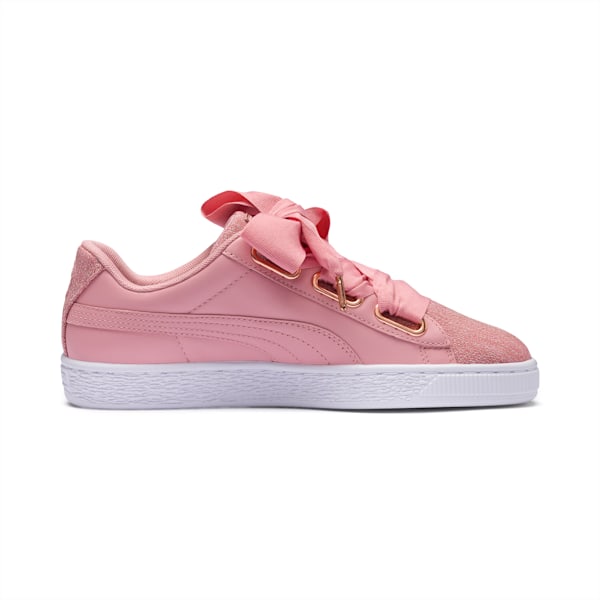 Basket Heart Woven Rose Women’s Sneakers, Bridal Rose-Puma White, extralarge