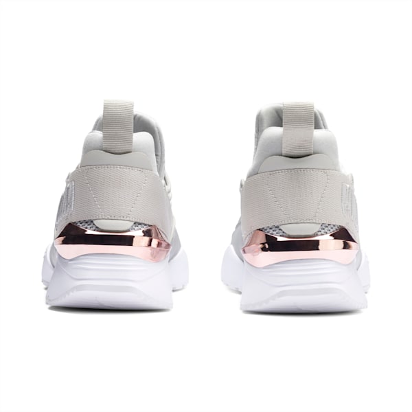 Muse Maia Metallic Rose Women's Sneakers, Gray Violet-Rose Gold, extralarge