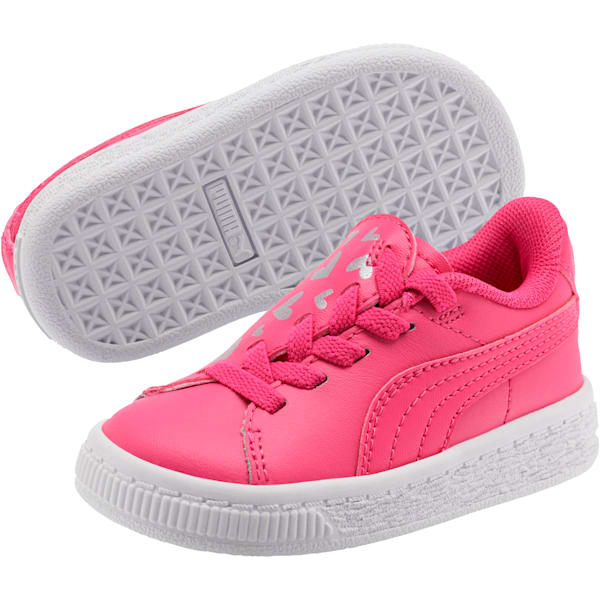 Basket Crush Glitter Hearts AC Toddler Shoes, Fuchsia Purple-Puma White, extralarge