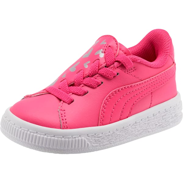 Basket Crush Glitter Hearts AC Toddler Shoes, Fuchsia Purple-Puma White, extralarge