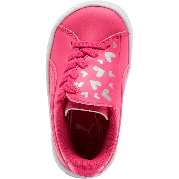 Basket Crush Glitter Hearts AC Toddler Shoes, Fuchsia Purple-Puma White, extralarge