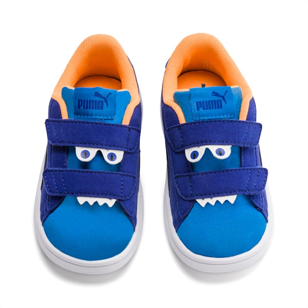 PUMA Smash v2 Monster Toddler Shoes, Surf The Web-Indigo Bunting-Orange Pop-Puma White, extralarge