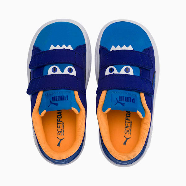 PUMA Smash v2 Monster Toddler Shoes, Surf The Web-Indigo Bunting-Orange Pop-Puma White, extralarge