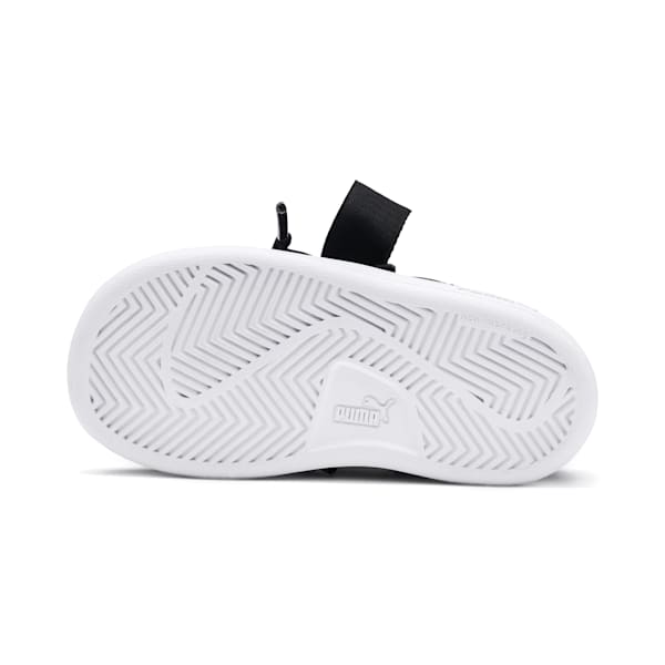 PUMA Smash v2 Patent Buckle AC Toddler Shoes, Puma Black-Puma Silver-Puma White, extralarge