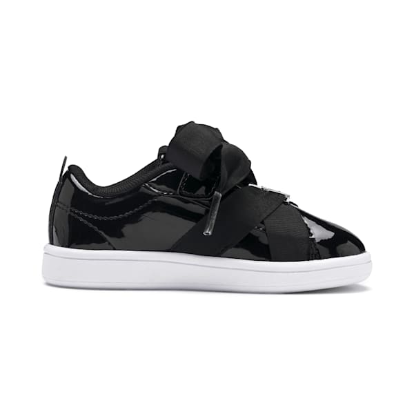 PUMA Smash v2 Patent Buckle AC Toddler Shoes, Puma Black-Puma Silver-Puma White, extralarge