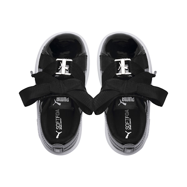 PUMA Smash v2 Patent Buckle AC Toddler Shoes, Puma Black-Puma Silver-Puma White, extralarge