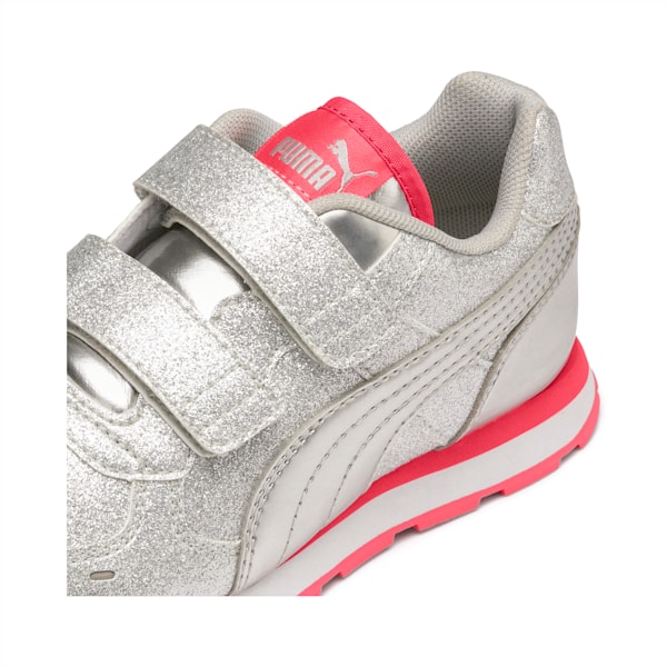 Vista Glitz Little Kids' Shoes, Puma Silver-Calypso Coral-Puma White, extralarge