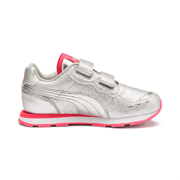 Vista Glitz Little Kids' Shoes, Puma Silver-Calypso Coral-Puma White, extralarge