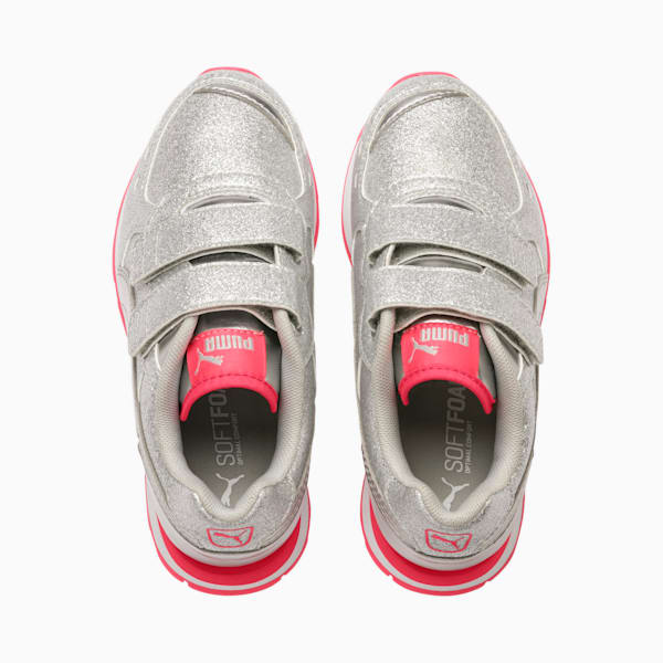 Vista Glitz Little Kids' Shoes, Puma Silver-Calypso Coral-Puma White, extralarge