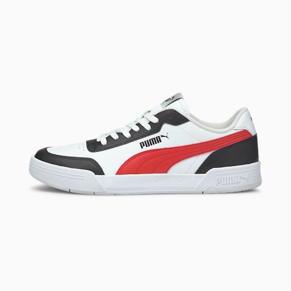 Caracal Unisex Sneakers, Puma White-Poppy Red-Puma Black, extralarge-IDN