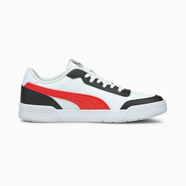 Caracal Unisex Sneakers, Puma White-Poppy Red-Puma Black, extralarge-IND
