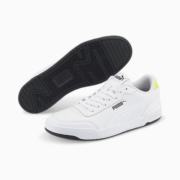 Caracal Men's Sneakers, Puma White-Puma White-Limepunch, extralarge