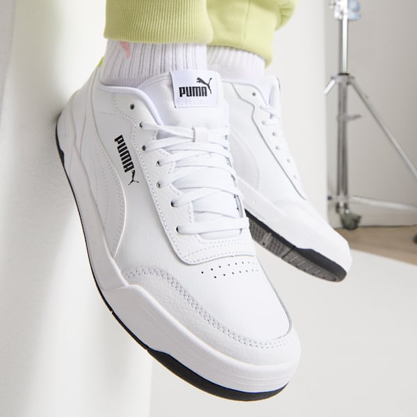 Caracal Men's Sneakers, Puma White-Puma White-Limepunch, extralarge